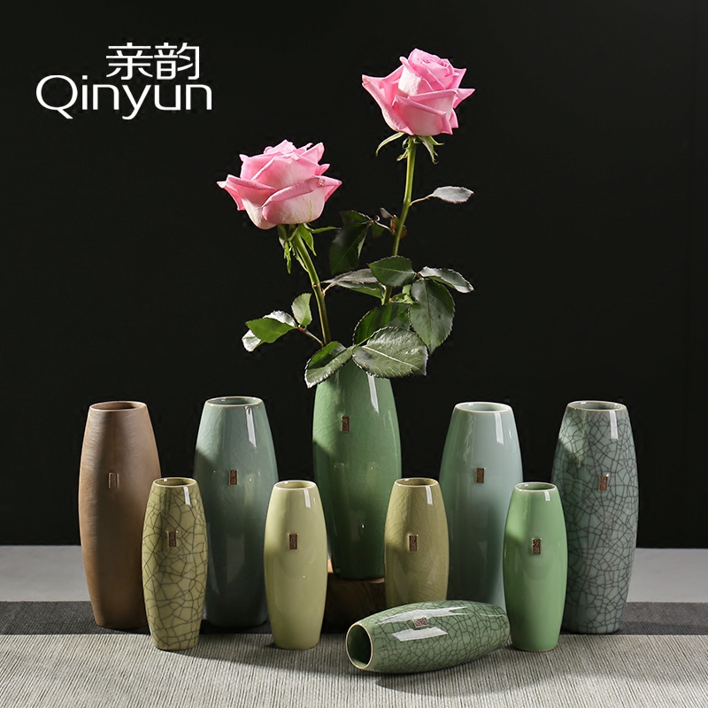 Pro-rhyme hydroponic ceramic vase ornament celadon creative fashion flower arrangement drying flower dining table living room home decorations