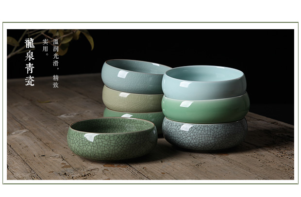 Pro Yun Longquan Celadon Tea Wash Wash Rửa rửa chén lớn Rửa bát Kung Fu Bộ phụ kiện Trà Phụ kiện - Trà sứ ấm pha trà thủy tinh có lọc