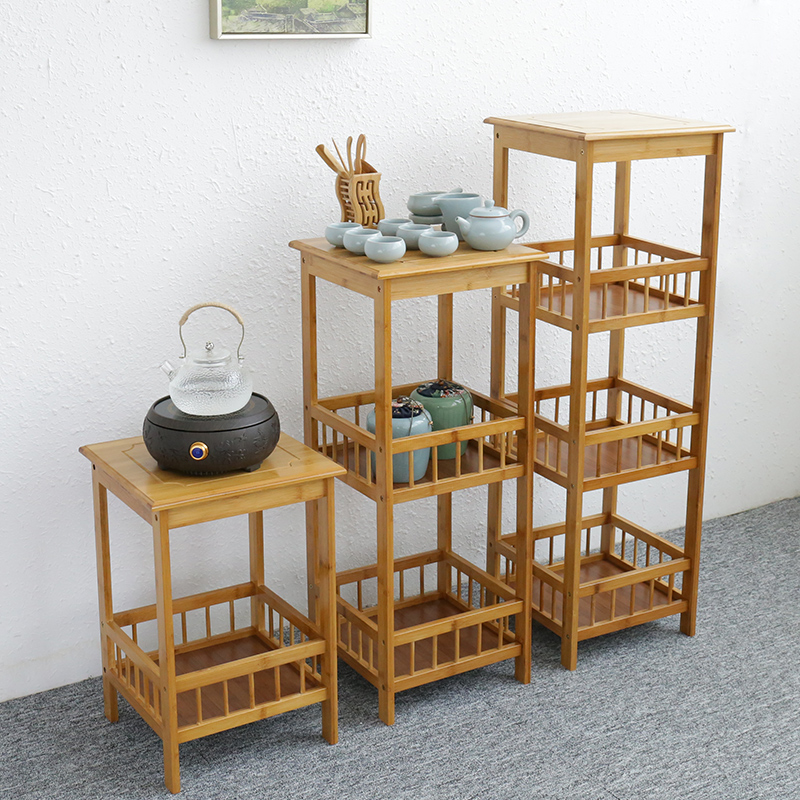 Pro Rhyme New Mobility Minimalist Tea Water Rack Bamboo Tea Tunic Home Tea Cabinet Induction Cookware Tea Racks Multifunction