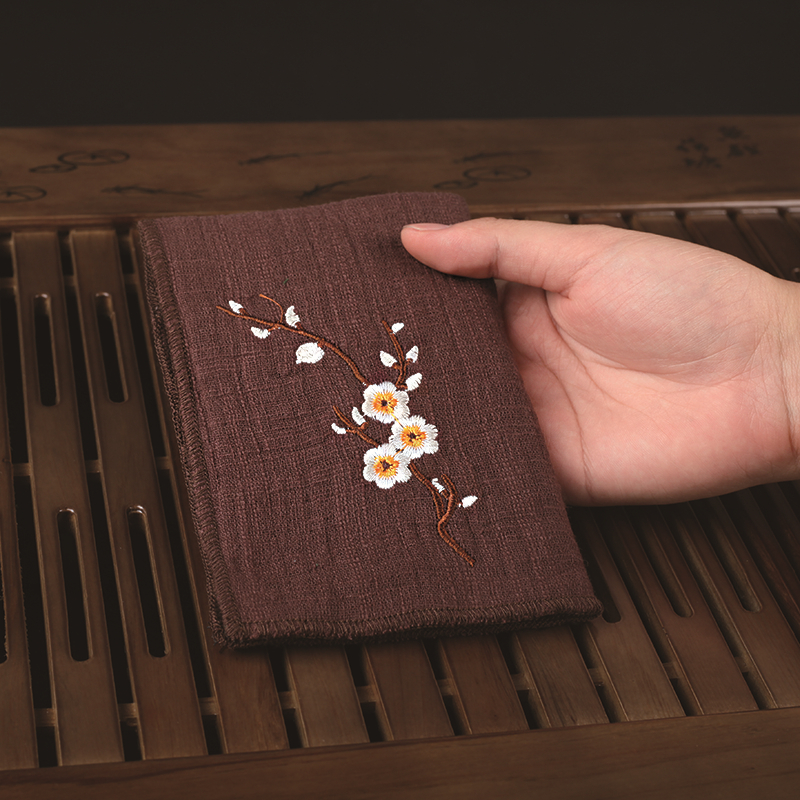 Prosody China Wind power fu tea accessories Tea track Zero fit retro tea towels Absorbent Thickened Pure Cotton Linen Tea Cloth