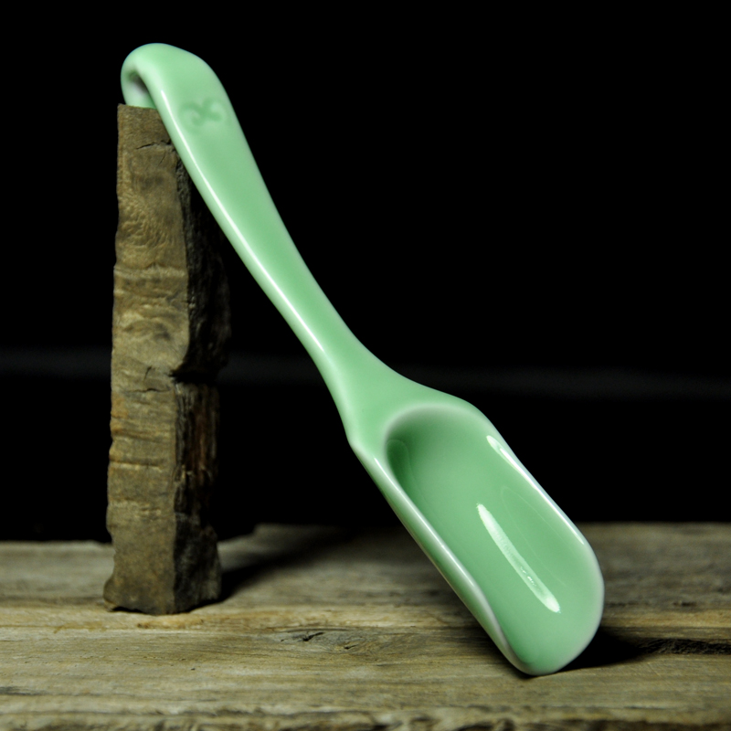 Prosody Tea Road accessories Qingporcelain tea spoon delicate porcelain teaspoon thickened ceramic tea shovel tea set Zero fit