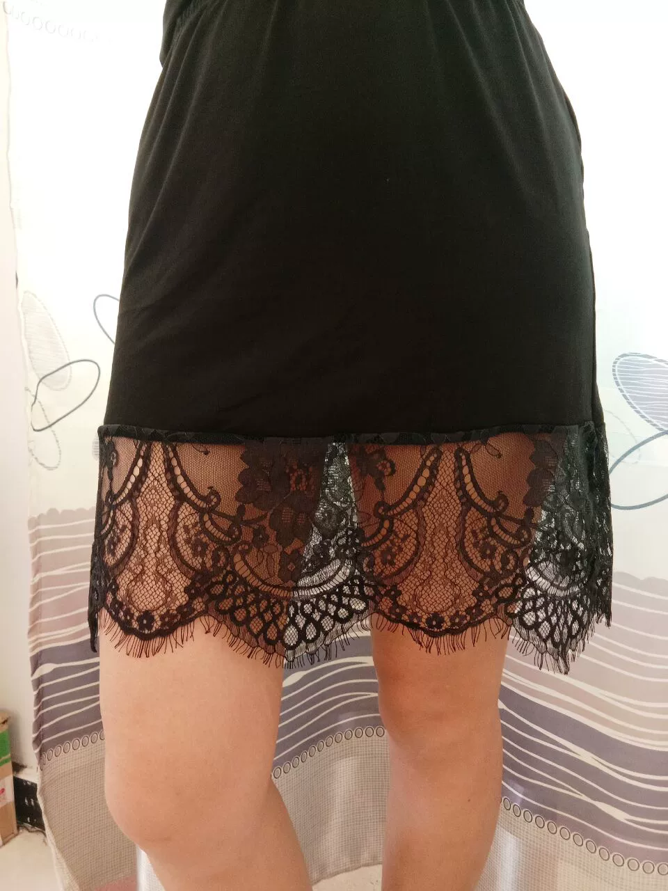 Váy nửa dài, váy lót, váy nền, váy chống lóa, chống thấm, chống tĩnh điện, lót váy ren trắng đen kết hợp tất cả các loại váy, có thể tùy chỉnh - Váy