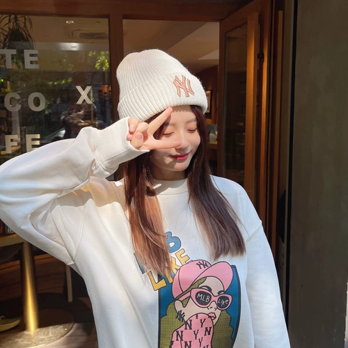 MLB, классическая шерстяная трикотажная демисезонная вязаная шапка с капюшоном