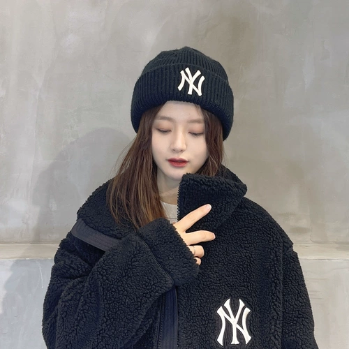 MLB, классическая шерстяная трикотажная демисезонная вязаная шапка с капюшоном