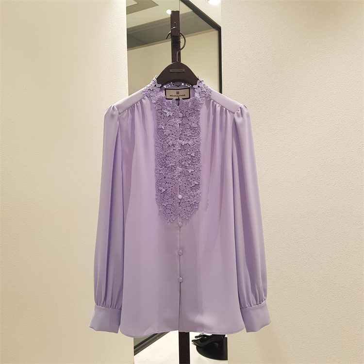 High-End 2025 Autumn New Custom Lace-Trimmed Blouse, Long-Sleeved, Loose-Fitting, Korean-Style Versatile Chiffon Shirt High-End 2025 Autumn New Custom Lace-Trimmed Blouse, Long-Sleeved, Loose-Fitting, Korean-Style Versatile Chiffon Shirt