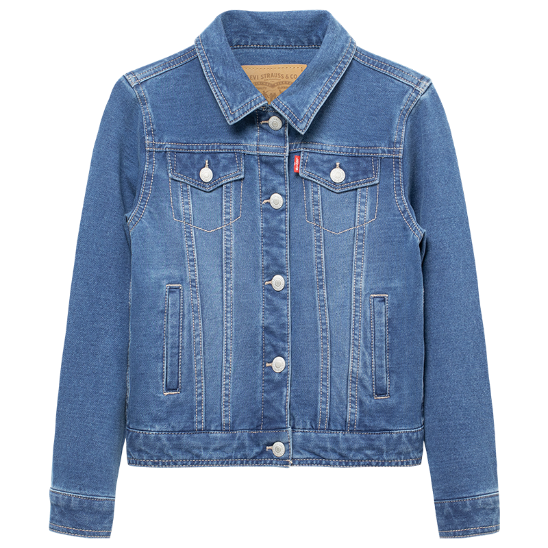 Mang Levi của trẻ em của Levi Official 2020 mùa thu cô gái rắn Màu Denim Jacket