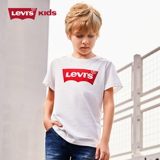 李维斯儿童装男童短袖T恤夏季新款中大童纯棉上衣女童半袖亲子装