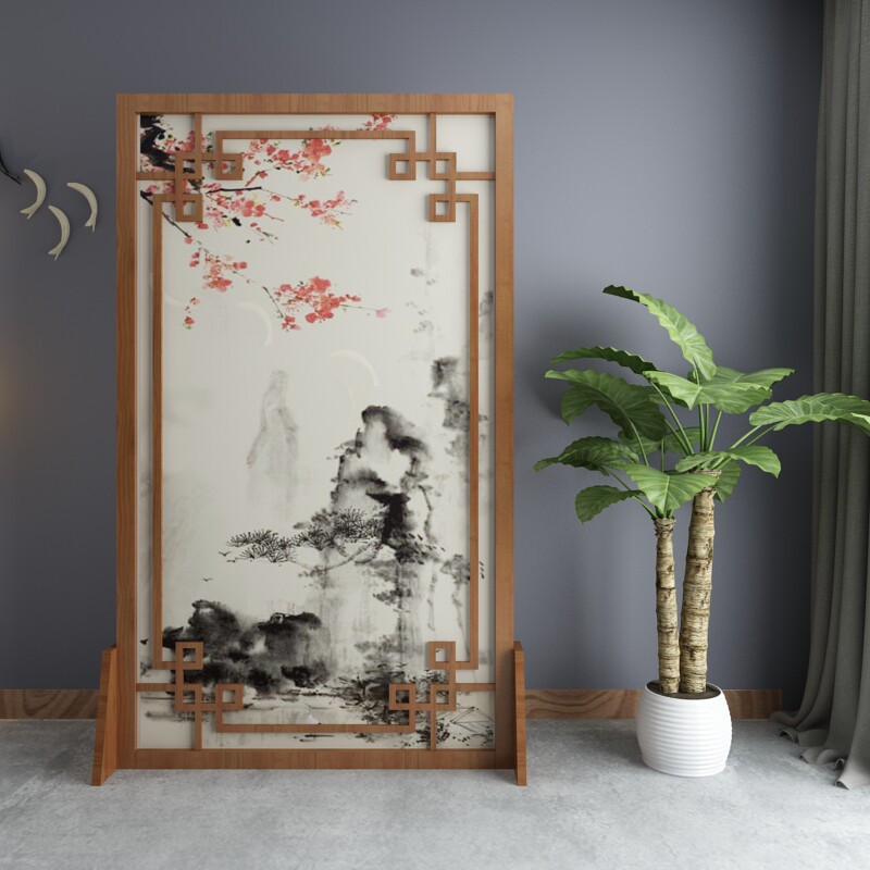 Custom screen partition solid wood Chinese living room bedroom tea room study block decoration hollow entrance home seat screen