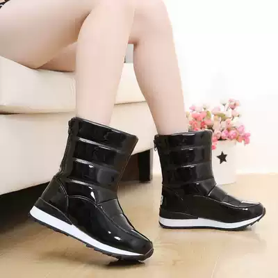 Winter new snow boots women's middle tube plus velvet thick cotton shoes high tube northeast waterproof non-slip warm long tube boots