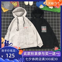 Áo sơ mi Đảo Nhật Bản thương hiệu thủy triều Trung Quốc hip hop đường phố dụng cụ áo khoác nam retro phiên bản Hàn Quốc của áo khoác trùm đầu nhiều túi - Cao bồi quần áo nam