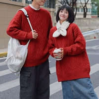 Демисезонный красный свитер для влюбленных, трикотажный оберег на день рождения