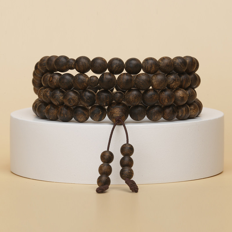 The Tang Domain Collection Vietnamese Sprouzhuang Sinkang Water Level Black ChiNan Sinkang's Fragrant Hand Strings of Men and Women's Black Oil Old Stock Original Design