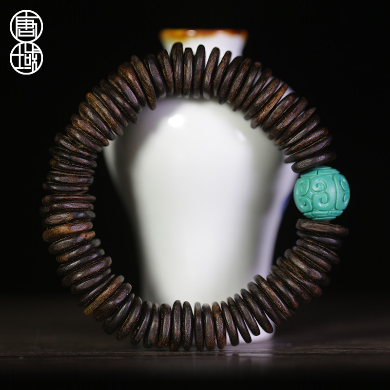 Tang Domain Immersive Hand Strings Natural easter Vietnamese buds Handmade Palao wood Handmade wood bracelet for men's Buddha Pearl