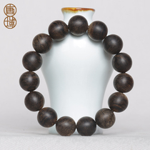 Tangyu Fidelity Indonesia Dalakan agarwood hand string submerged grade Qinan full black oil old material bracelet single circle round beads