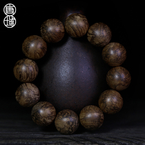 Tang Dynasty Cambodian agarwood hand string Beed beads and rosary bracelet single circle men and women Natural Flower dense oil line old material