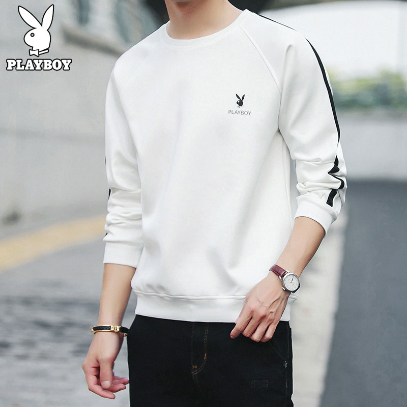 Flowers Playboy fall Long sleeves T-shirt men's loose autumn clothes men's clothing 2021 new round collar thick cotton T men sweaters