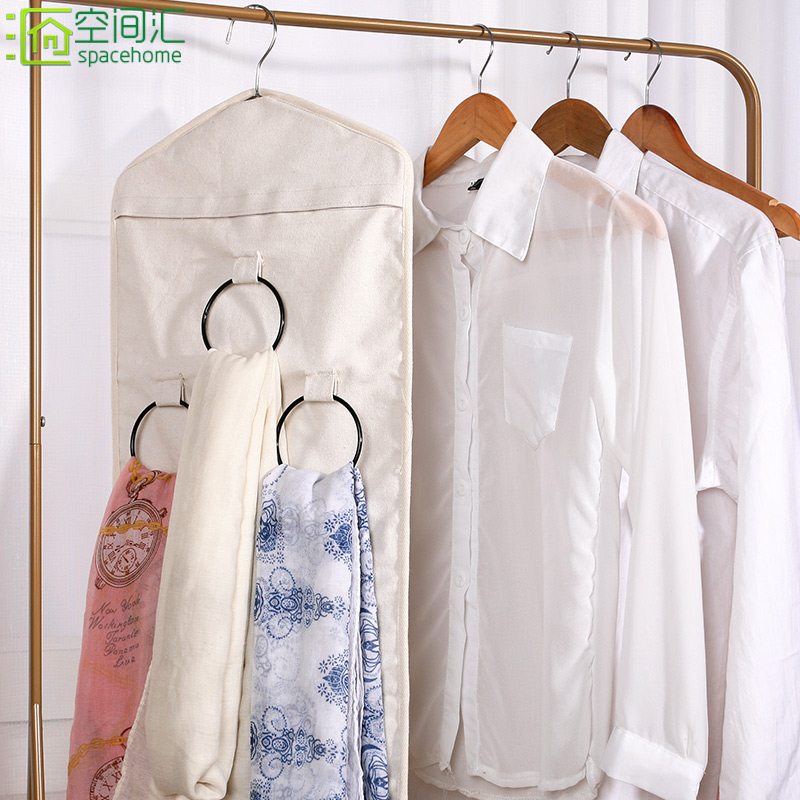 Scarf rack circle silk scarf hanging bag Household hanging scarf shelf wardrobe multifunctional hanger Tie storage hanger