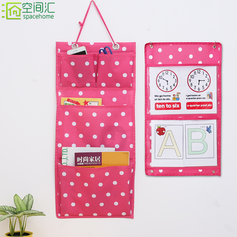 Oxford cloth book storage bag book storage bag door rear storage bag hanging bag wall hanging magazine newspaper storage bag