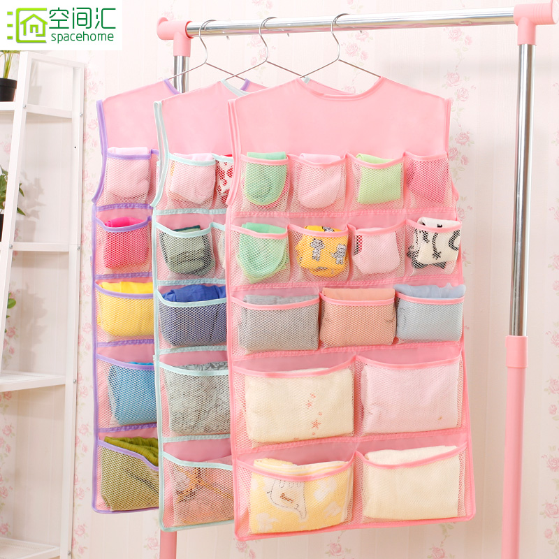 Wardrobe Closet Lingerie Underwear Socks Cashier Bag Hanging Bag Door Rear Wall Hanging with clothes hanger bra cloth art hanging bag