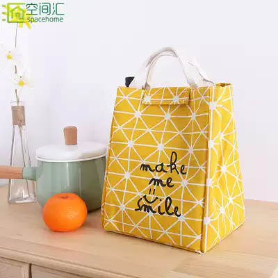Lunchtime with Hand bag carrying carry with lunch bag Korean fresh heat preservation lunch box waterproof cotton canvas rice bag