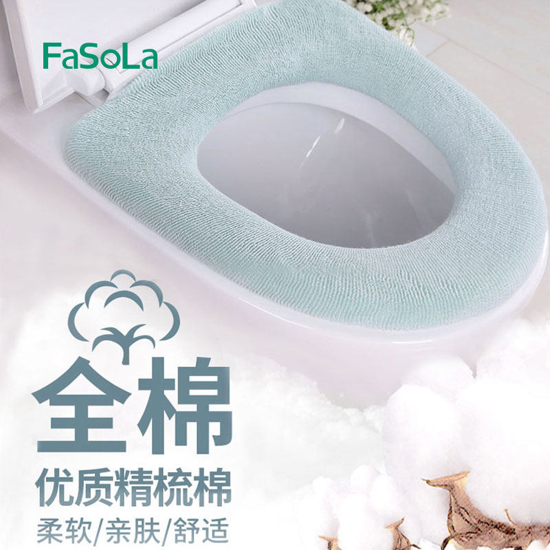 Pure Cotton Toilet Cushion Plus Suede Thickened Warm Cushion Winter Home Dressing Room Toilet Cover Washable toilet cushion
