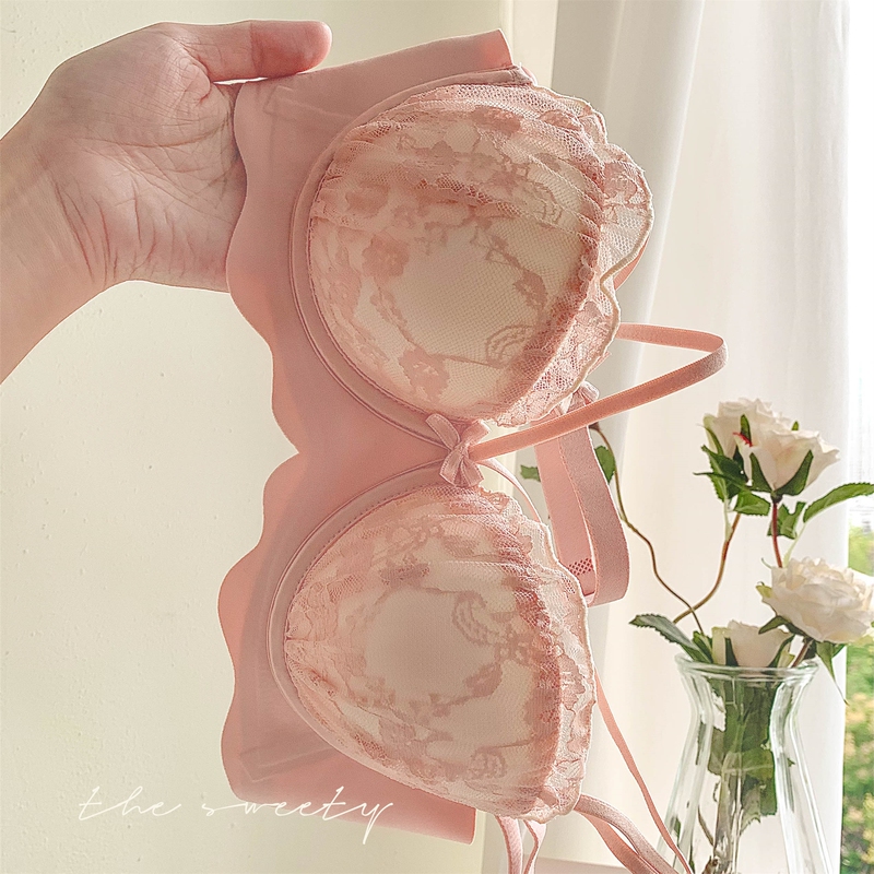 Slightly Tipsy Pink~ Small Bust Push-Up Wireless Bra Women's Bra Pure Desire Bra 2026 New Hot Style Sexy