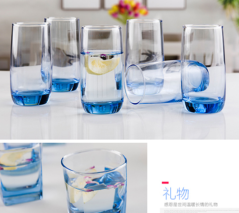 Cốc thủy tinh không chì màu xanh Nước uống trà sữa uống cốc thủy tinh uống cốc dày chịu nhiệt 1 gói ly giữ nhiệt starbucks