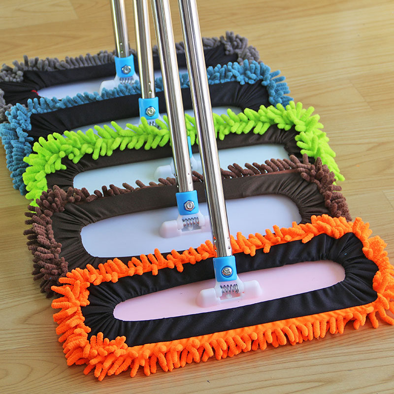 Flat suction mop Household one drag net Chenille dry and wet dual-use flat drag wooden floor tile mopping artifact