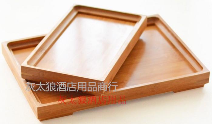 Đĩa gỗ tre khay gỗ hàng ngày khay trà lạnh khay đĩa hình chữ nhật khay gỗ trên khay đĩa đĩa - Tấm nĩa gỗ