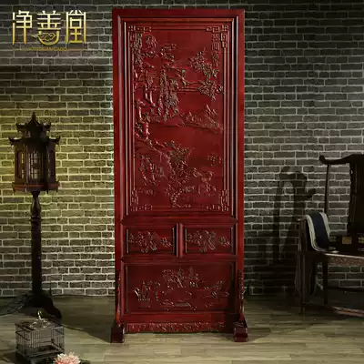 Dongyang wood carved floor screen partition camphor wood interstitial screen decoration carved solid wood mobile carved picture entrance seat screen