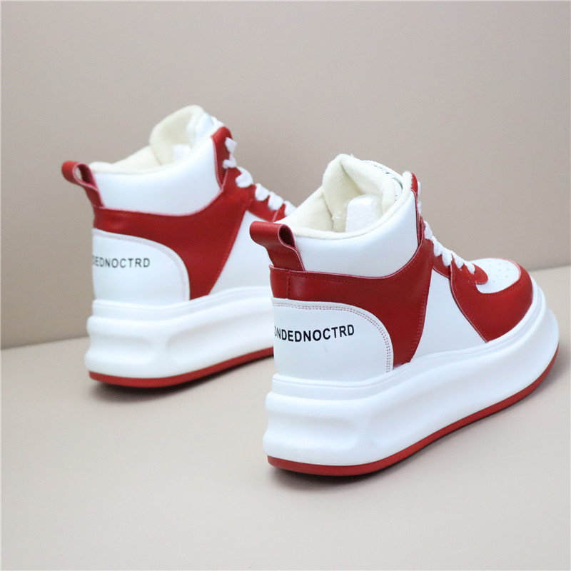High-Top Fleece-Lined Height-Increasing 8cm White Sneakers for Women, 2024 Autumn and Winter Versatile Inner Height-Increasing Cotton Shoes, Lightweight Trendy Shoes for Women High-Top Fleece-Lined Height-Increasing 8cm White Sneakers for Women, 2024 Autumn and Winter Versatile Inner Height-Increasing Cotton Shoes, Lightweight Trendy Shoes for Women