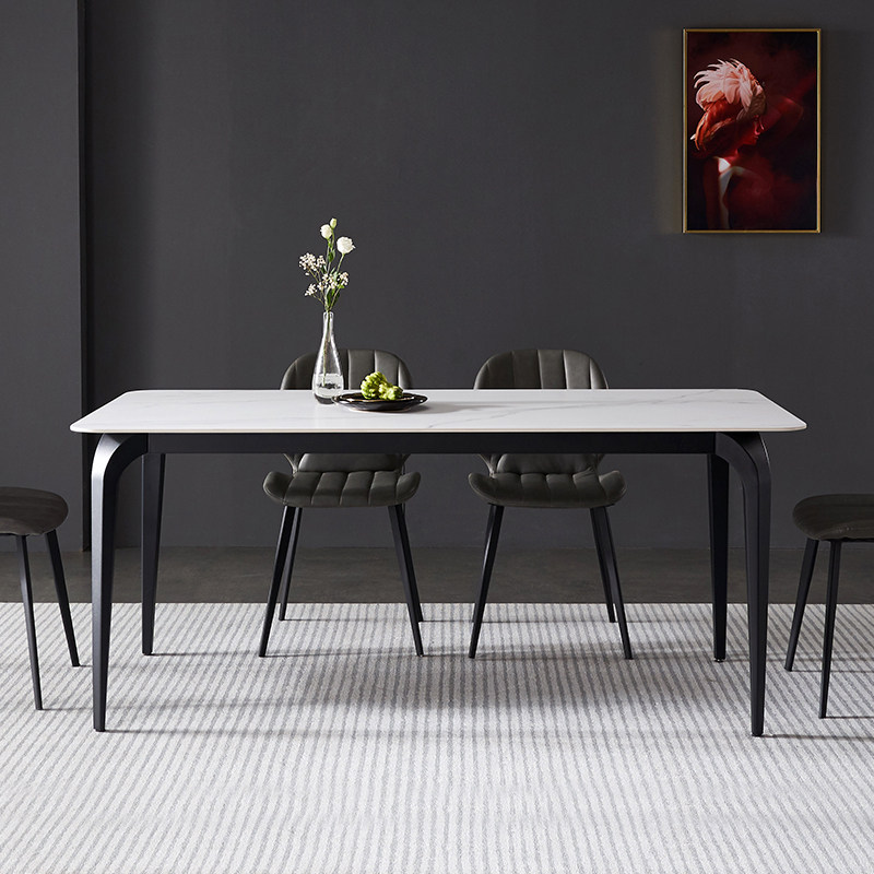 Designer furniture Italy imported rock slab dining table home minimalist 1.8 meters light luxury rectangular dining table restaurant