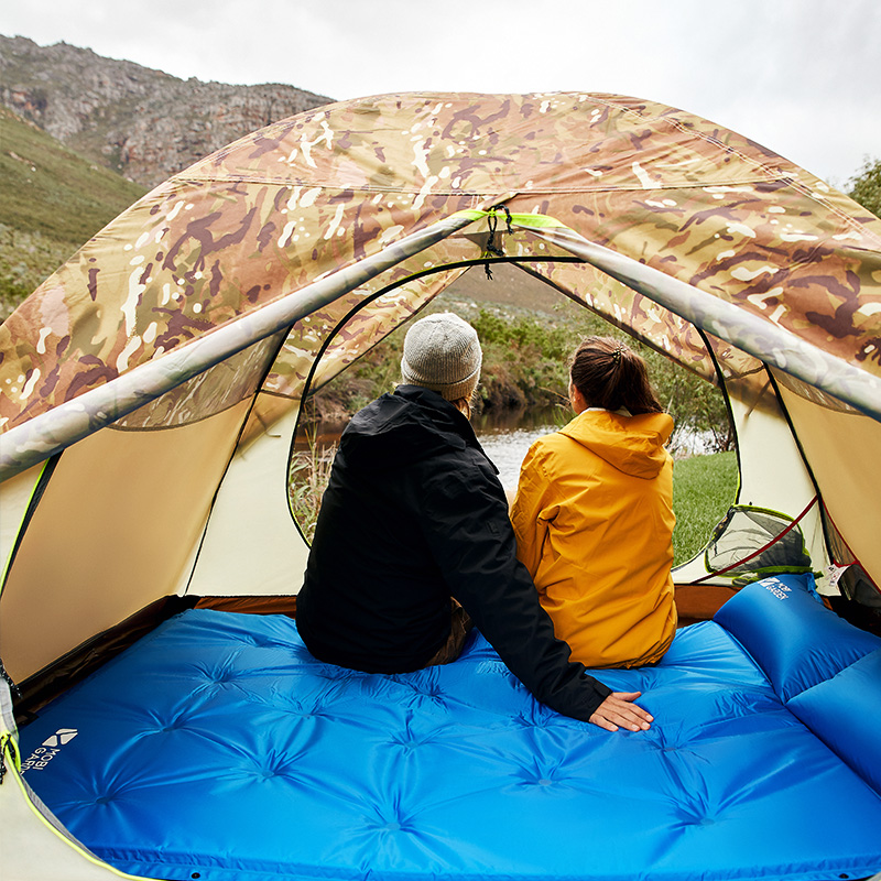 Pastoral flute automatic inflatable cushion outdoor tent sleeping cushion anti-damp cushion widening thickened double air cushion camping camping