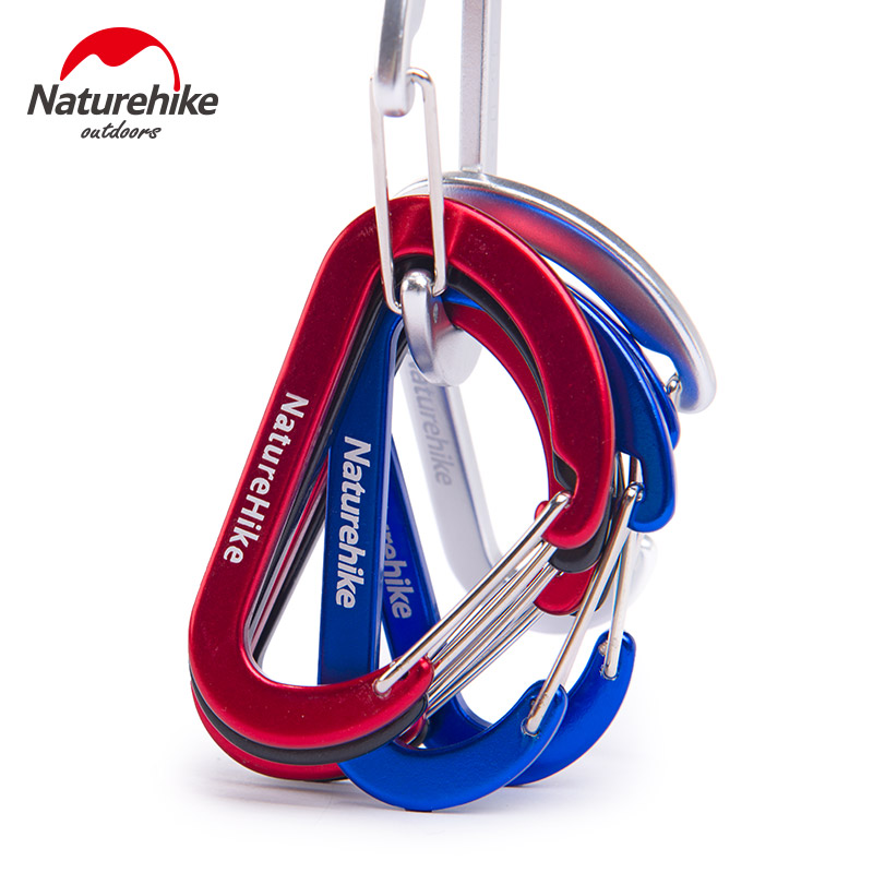 NH outdoor multi-function carabiner hook quick hang 4cm D-type aluminum alloy keychain Shoulder bag hanging buckle safety buckle