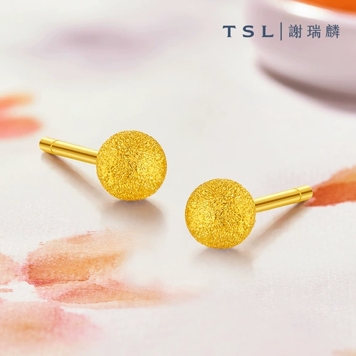 [Десять миллиардов субсидий] TSL Xie Ruilin Цена Золотые серьги Женская матовая жемчужная золотая серьги yp315