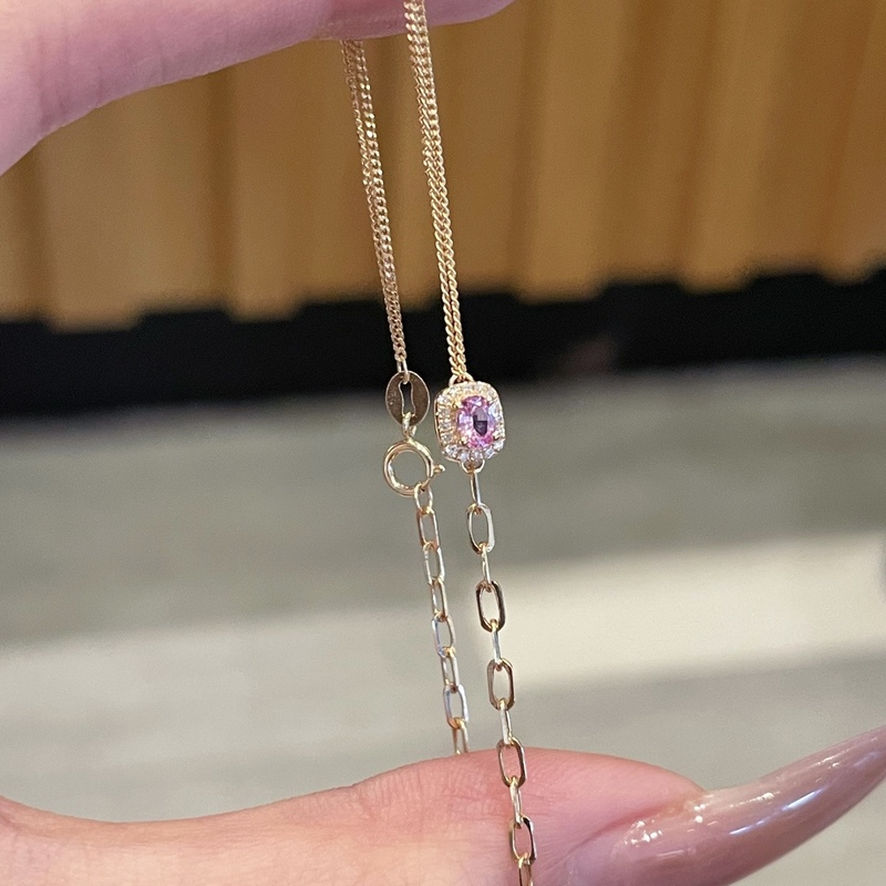 18K Gold Natural Pink Sapphire Diamond Ab Style Bracelet S0.20Ct.D0.05Ct 18K Gold Natural Pink Sapphire Diamond Ab Style Bracelet S0.20Ct.D0.05Ct