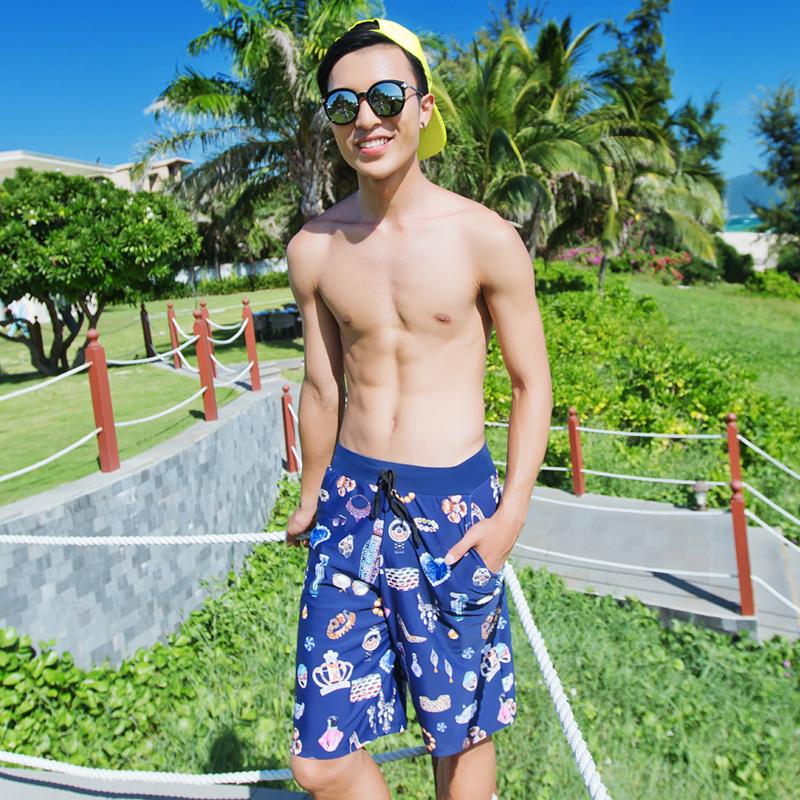 New men's Korean version Fashion Dry and wet Beach Beach Pants Bubble Hot Springs Comfort Handsome swimming trunks