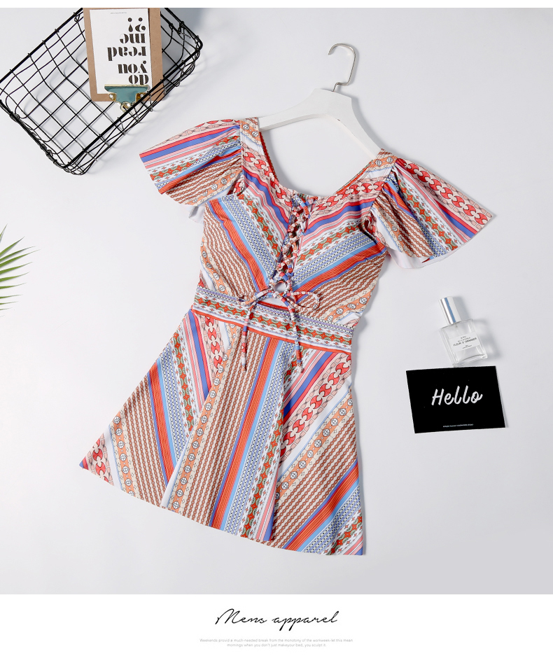Cặp đôi đồ bơi thời trang thép tấm gợi cảm thu thập kích thước váy xẻ ngực chia hộp nữ áo tắm nam quần rộng bãi biển - Vài đồ bơi 	đồ đôi đi biển dep	