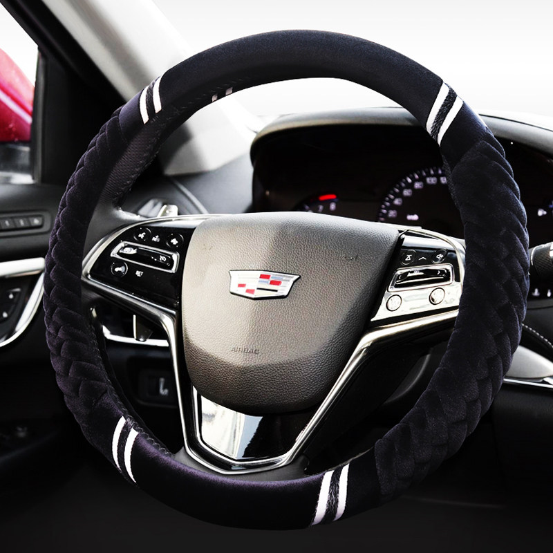 Suitable for Cadillac winter plush warm steering wheel sleeve ATS-L CT5 CT6XT456 car handlebar sleeve