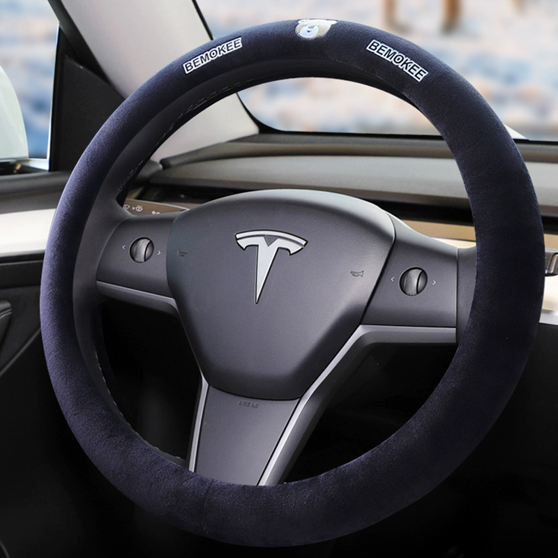 Bọc vô lăng ô tô Tesla ModelY Model3 ModelS mùa đông tay ấm loại D Tay nắm đáy phẳng cách thay dây curoa ô tô mua vô lăng xe ô tô 