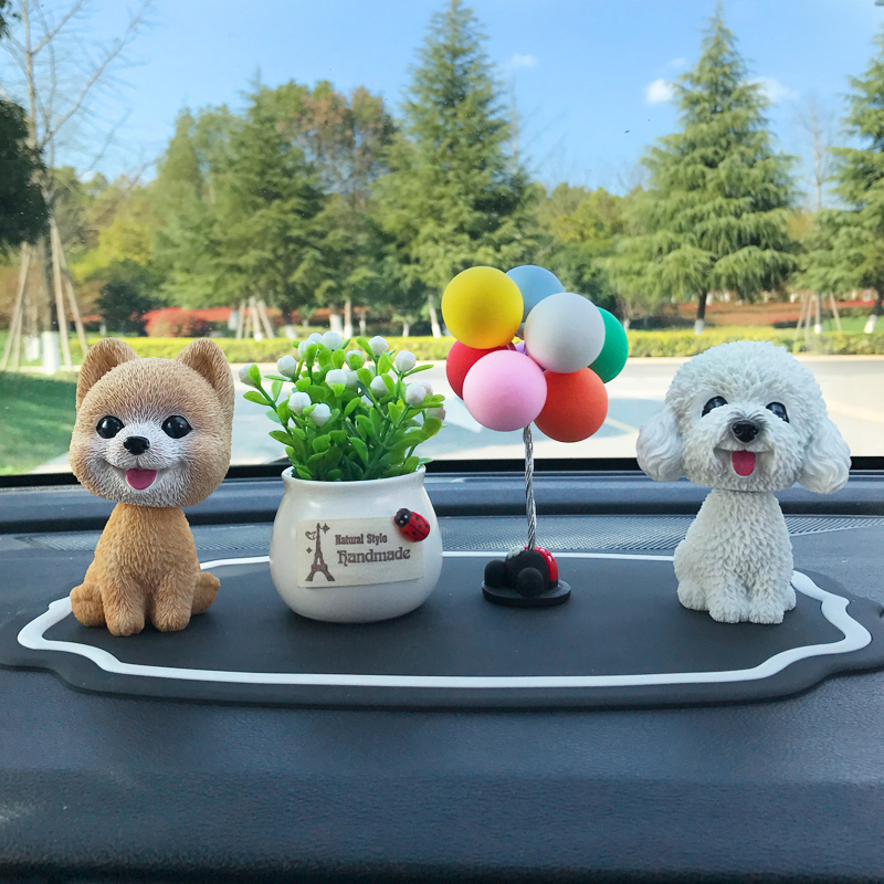 Car Interior Mesh Red Puppy Swing Piece Cute Ecstasy And Male And Female Upscale On-board Car Ornament Swing Creativity