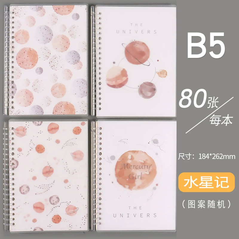 Removable Spiral Notebook, A5/B5 Refillable Tear-Off Sheets, 21×14.5 cm Compact