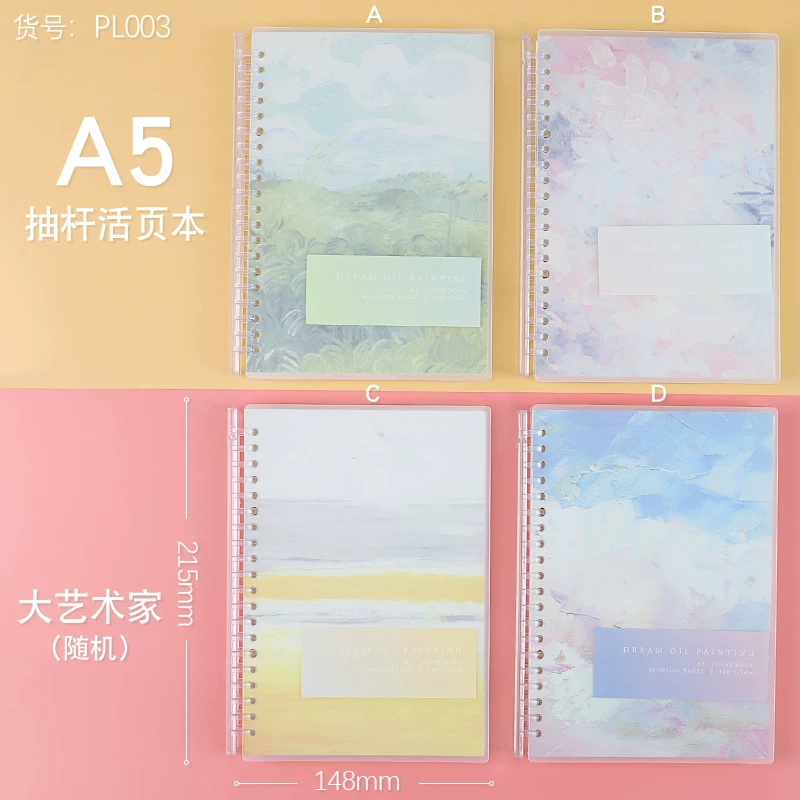 Removable Spiral Notebook, A5/B5 Refillable Tear-Off Sheets, 21×14.5 cm Compact