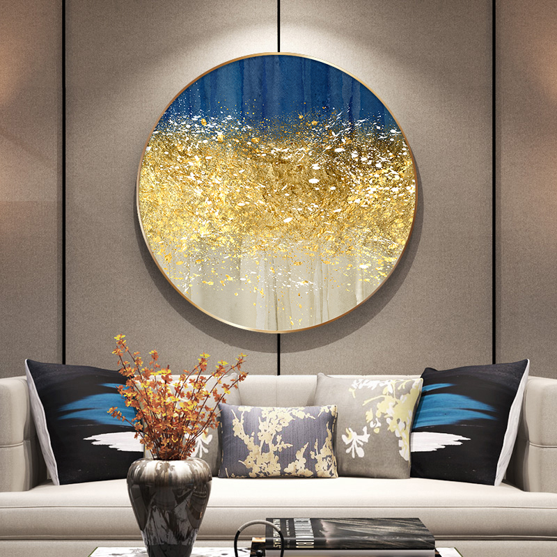Round Decoration Painting Wall Painting Living Room Hanging Painting Atmosphere Light Luxury Entrance Door Xuanguan Mural Beauty Institute Background Wall Creative Painting