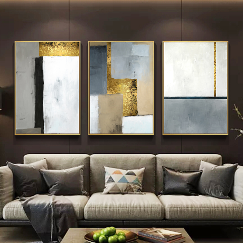 Living Room Decoration Painting Atmosphere Light Extravagant Abstract Jane Beauty Sofa Background Wall Hanging Painting Creative Personality Triptych