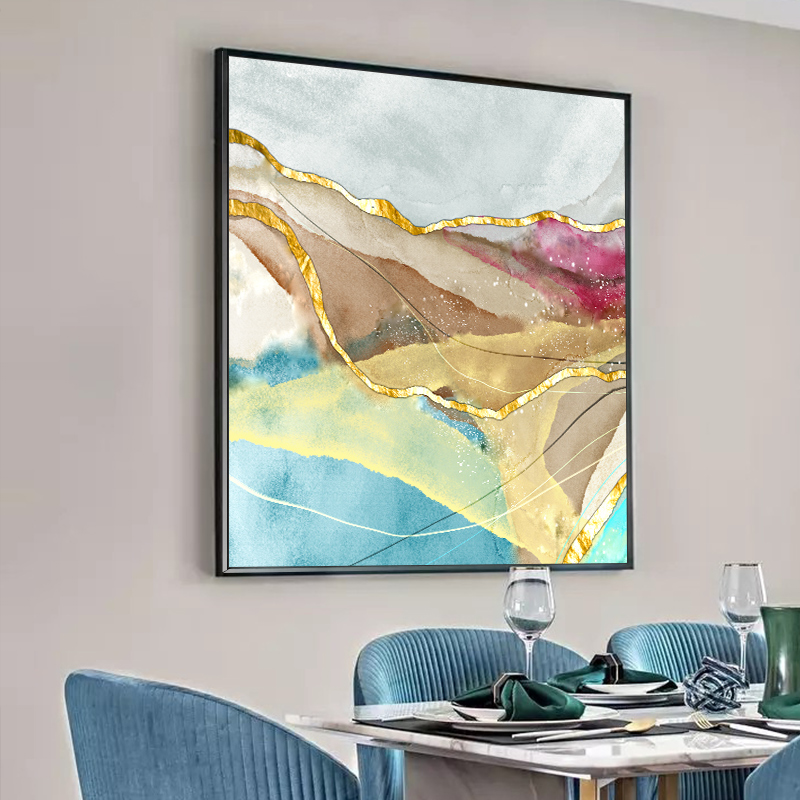 Kitchen Mural Dining Room Decoration Painting Hall Abstract Art Single-Amplitude Square Mural Creative Personality Composition Hanging Painting
