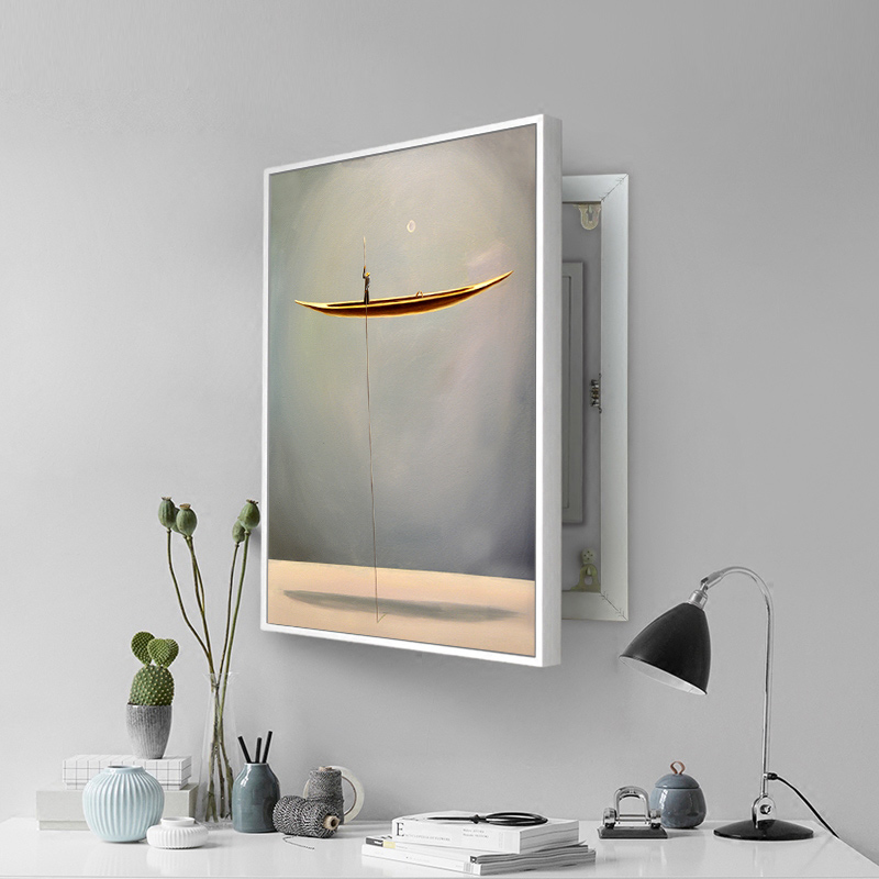 Simple modern meter box decorative painting vertical section free punching restaurant distribution box switch box decorative box weak current box painting