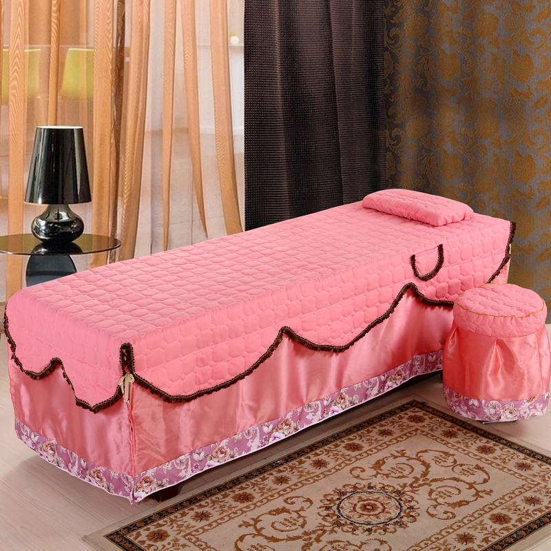 Cao cấp làm đẹp giường bao gồm bốn bộ bông làm đẹp chuyên dụng bốn bộ đầu tròn vuông đầu giường massage tùy chỉnh đặc biệt - Trang bị tấm ga trải giường nối mi