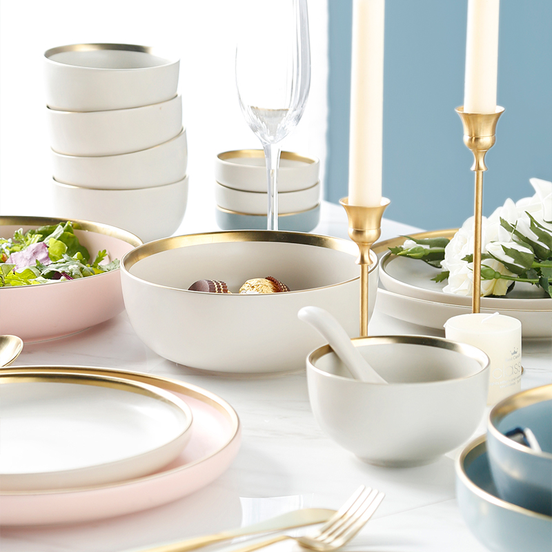 High level tableware suit gentle appearance inferior smooth ceramic bowl dish up phnom penh dish dish dish dinner plate home dishes suit