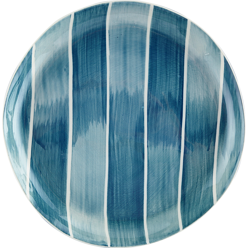 Creative blue plate ceramic dishes home soup bowl dish irregular salad dish western food steak